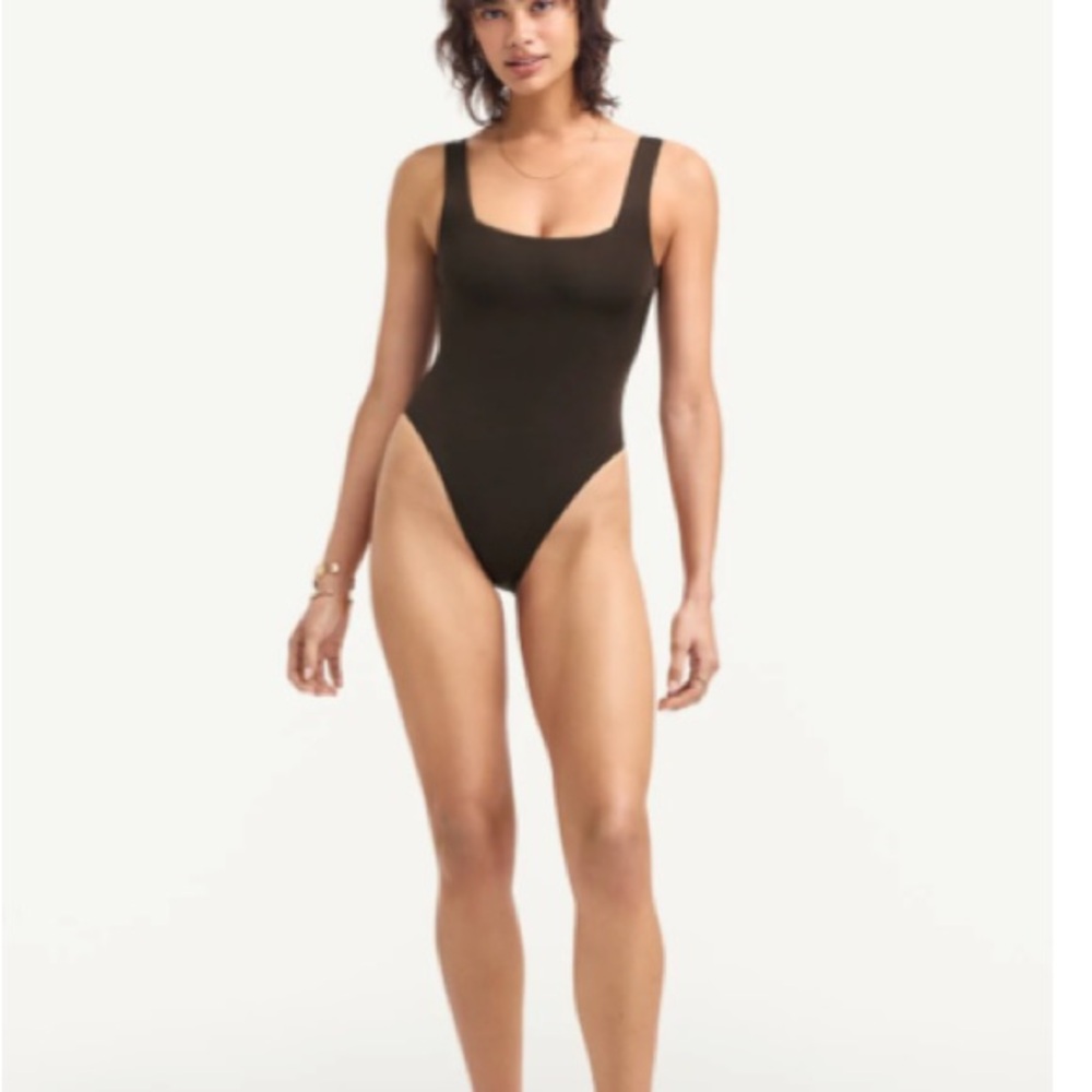 Vitamin A Black Scoop Neck One-Piece Swimsuit-Like New